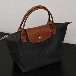 Longchamp Black and Brown Handbag